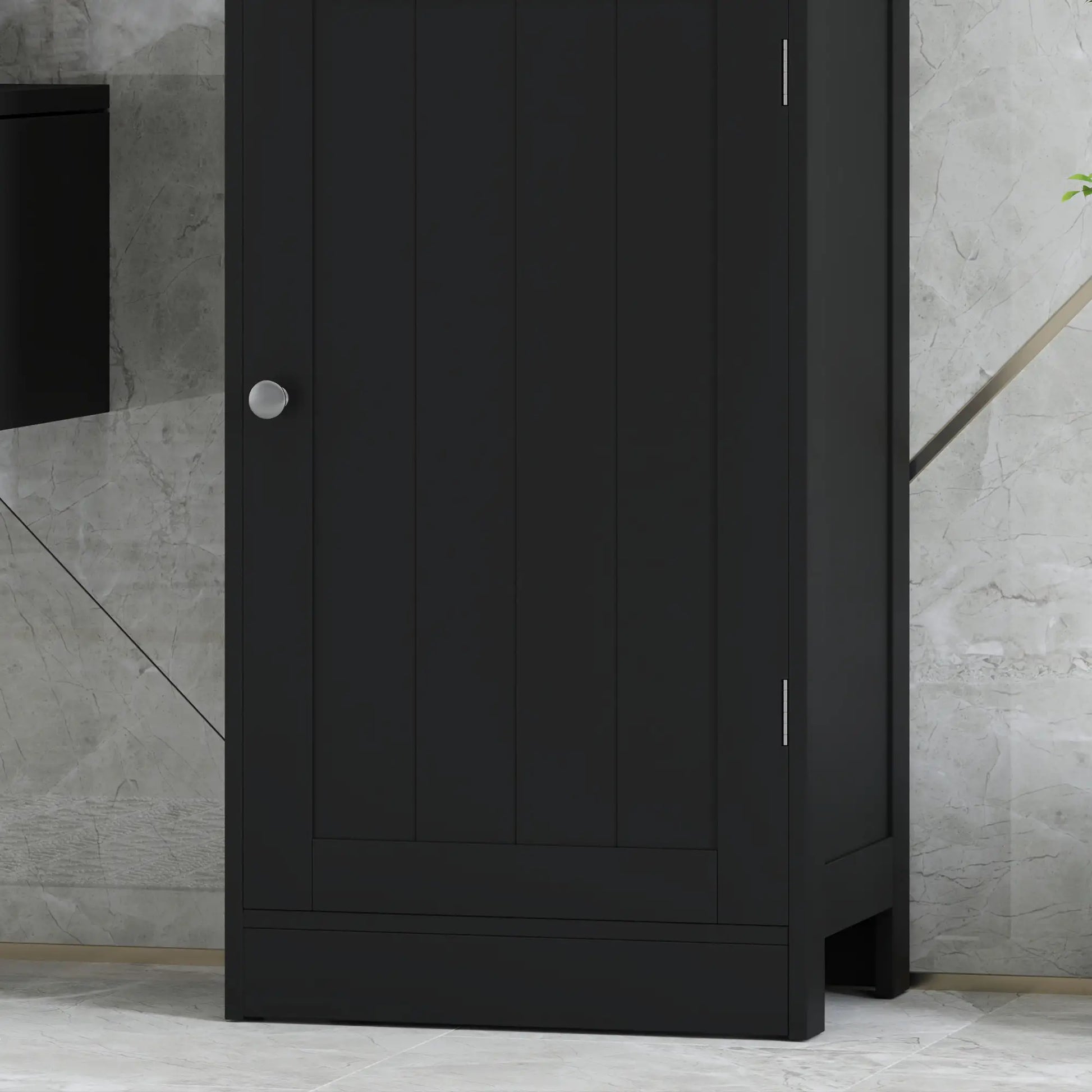 Tall Bathroom Cabinet, 2 Doors, Adjustable Shelves, Black Bathroom Cabinets at Gallery Canada