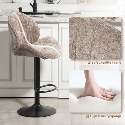 Swivel Bar Stools Set Of 2, Adjustable Height, Brown Bar Stools at Gallery Canada