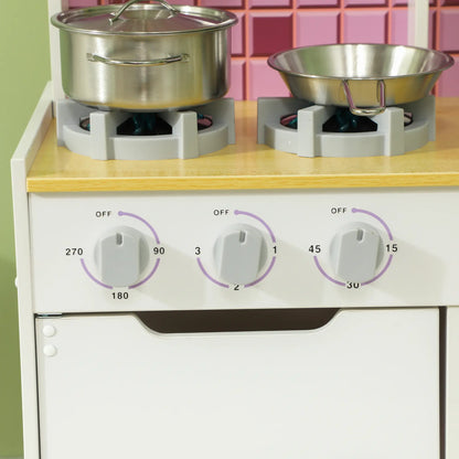 Kids Play Kitchen Set, Realistic Lights Sounds, Sink Oven Stove, White Play Kitchen at Gallery Canada