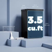 Mini congélateur, congélateur coffre de 3,5 pi³, thermostat à 7 réglages, panier en fil, noir