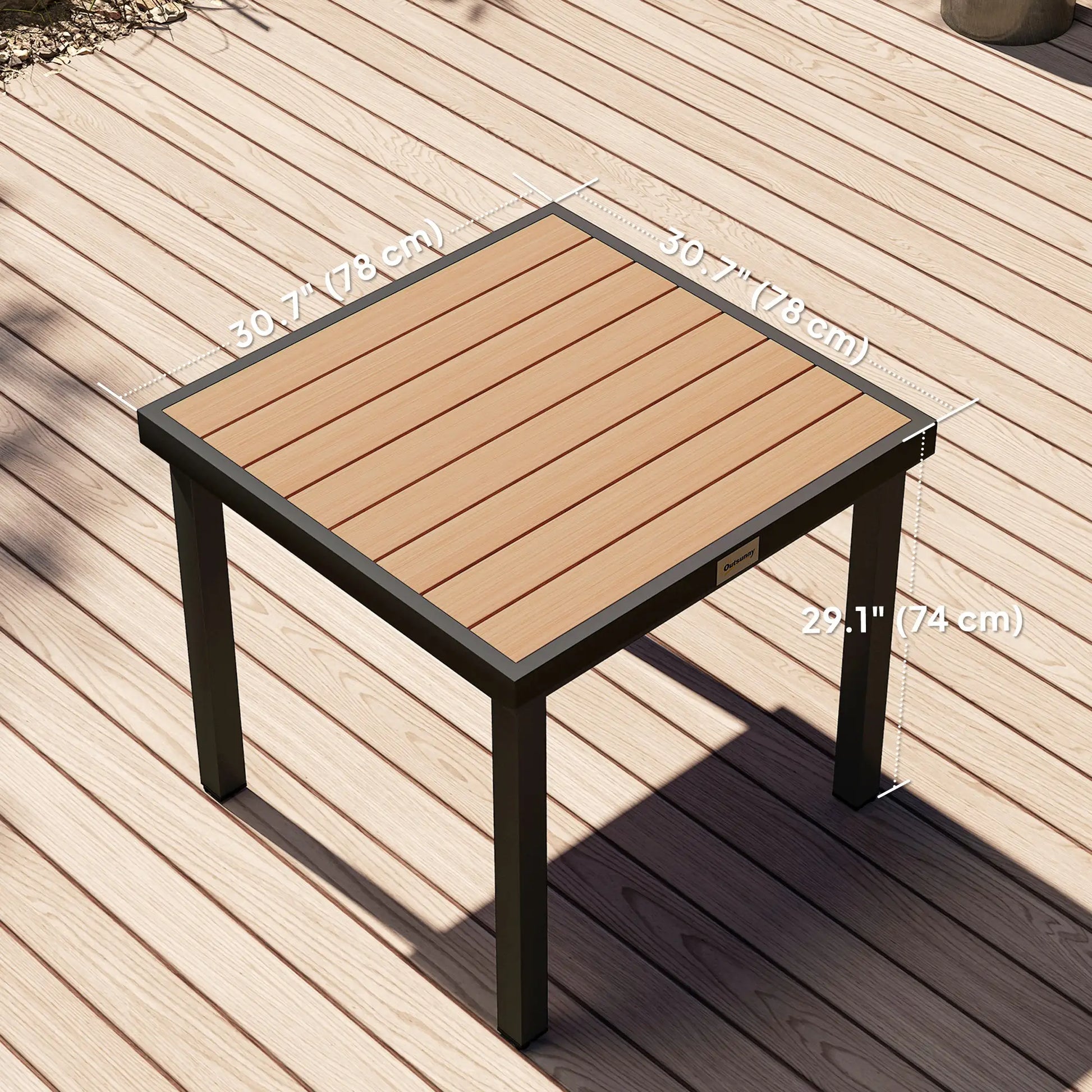 Square Aluminum Patio Dining Table for 4, Outdoor Garden Lawn, Natural Patio Dinning Tables at Gallery Canada