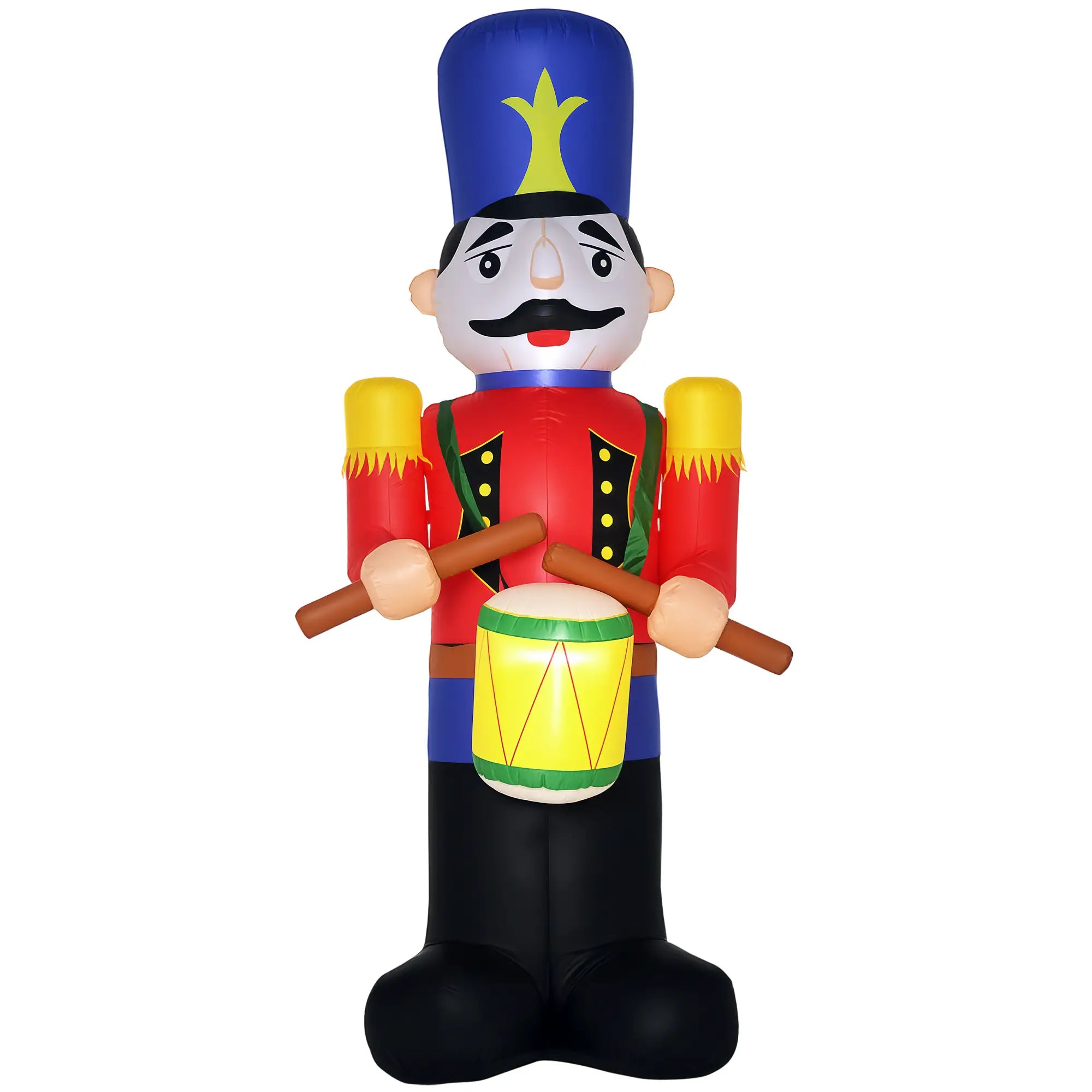 Outdoor 8ft Inflatable Walnut Soldier Drum, LED, Colorful Christmas Inflatables Multi Colour at Gallery Canada