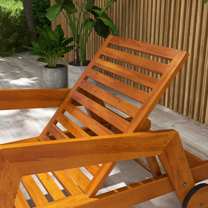 Wood Lounge Chair, 3-Position Adjustable, Orange Lounger Chairs at Gallery Canada