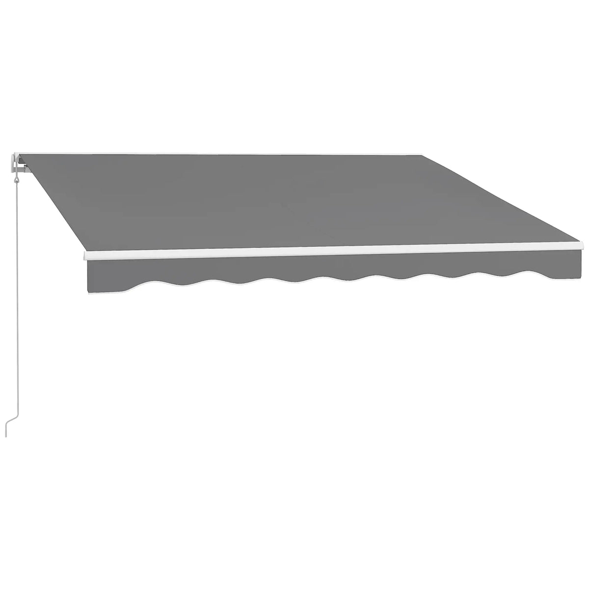 10'x8' Store rétractable, Télécommande, Manivelle, Cadre en aluminium, Gris clair