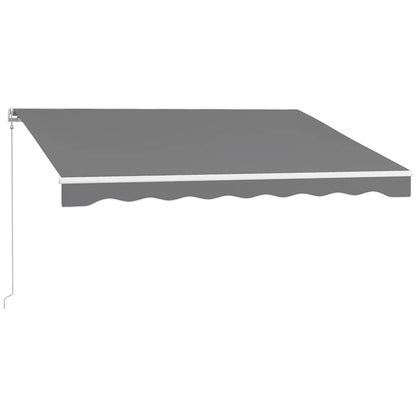10'x8' Store rétractable, Télécommande, Manivelle, Cadre en aluminium, Gris clair