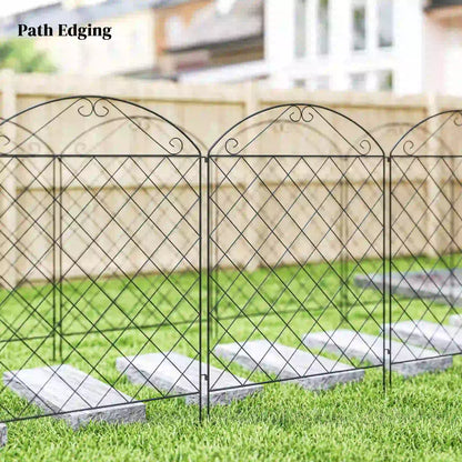 Outdoor Metal Garden Fence Panels, Animal Barrier, 4 Pack, Curved Scrollworks Garden Fences at Gallery Canada