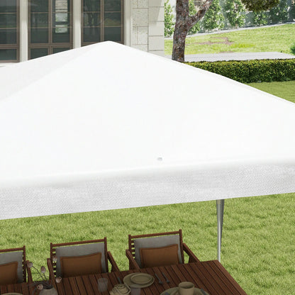 Tente de fête portable 10x10 pieds, Canopée de jardin pliante, Abri extérieur, Blanc