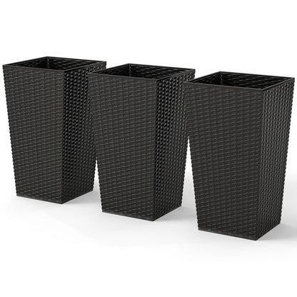 Set of 3 Tall Plant Stand, Outdoor Indoor Flower Pot, Black Garden Accessories at Gallery Canada