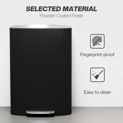 13.2 Gal Fingerprint-Proof Trash Can, Black