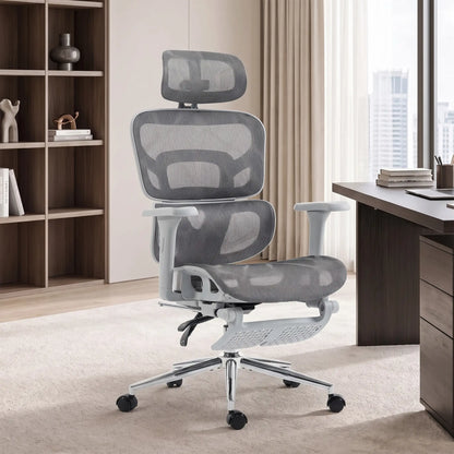 Ergonomic Office Chair, Mesh Reclining, Grey