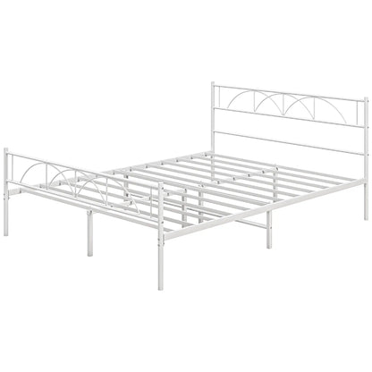 Metal Queen Platform Bed Frame with Headboard, Steel Slat Support, Underbed Storage, No Box Spring Needed, Easy Assembly Bed Frames White at Gallery Canada