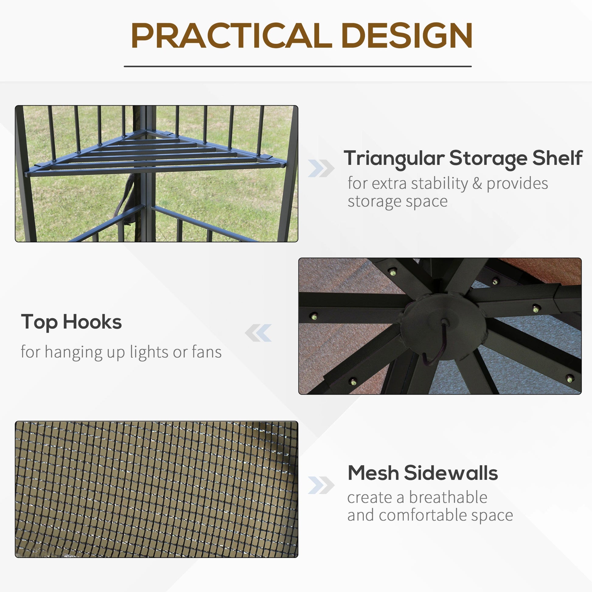 10'x10' Soft-Top Patio Gazebo, Double Tier Roof, Mesh Curtains Gazebos at Gallery Canada