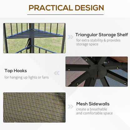 10'x10' Soft-Top Patio Gazebo, Double Tier Roof, Mesh Curtains Gazebos at Gallery Canada