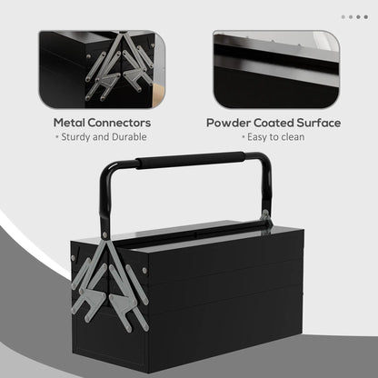 18 Inches Metal Tool Box, 5-Tray Cantilever Steel Chest, Black Tool Organizers at Gallery Canada