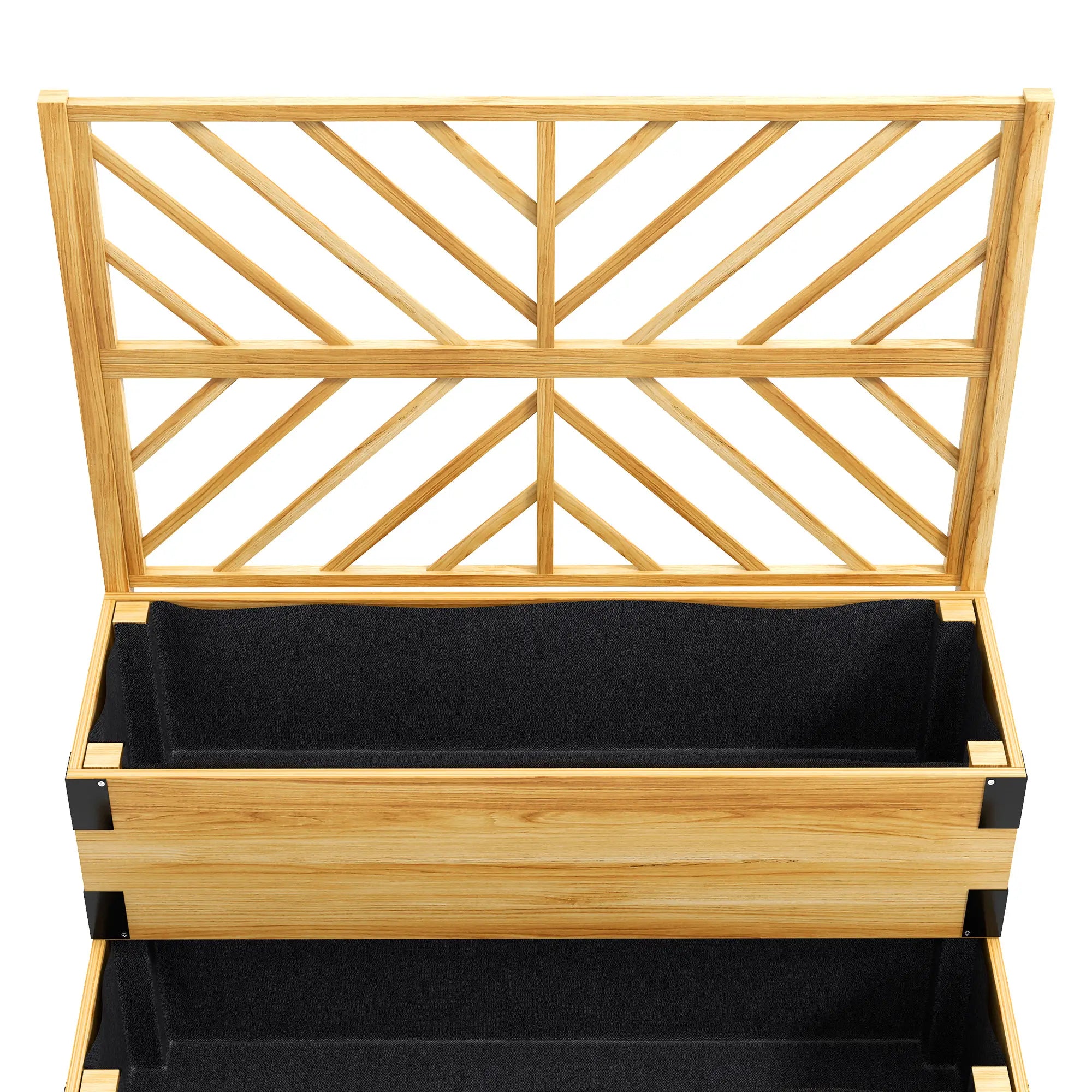 Raised Garden Bed With Trellis, 2 Tier Wooden Elevated Planter Box Elevated Garden Beds at Gallery Canada