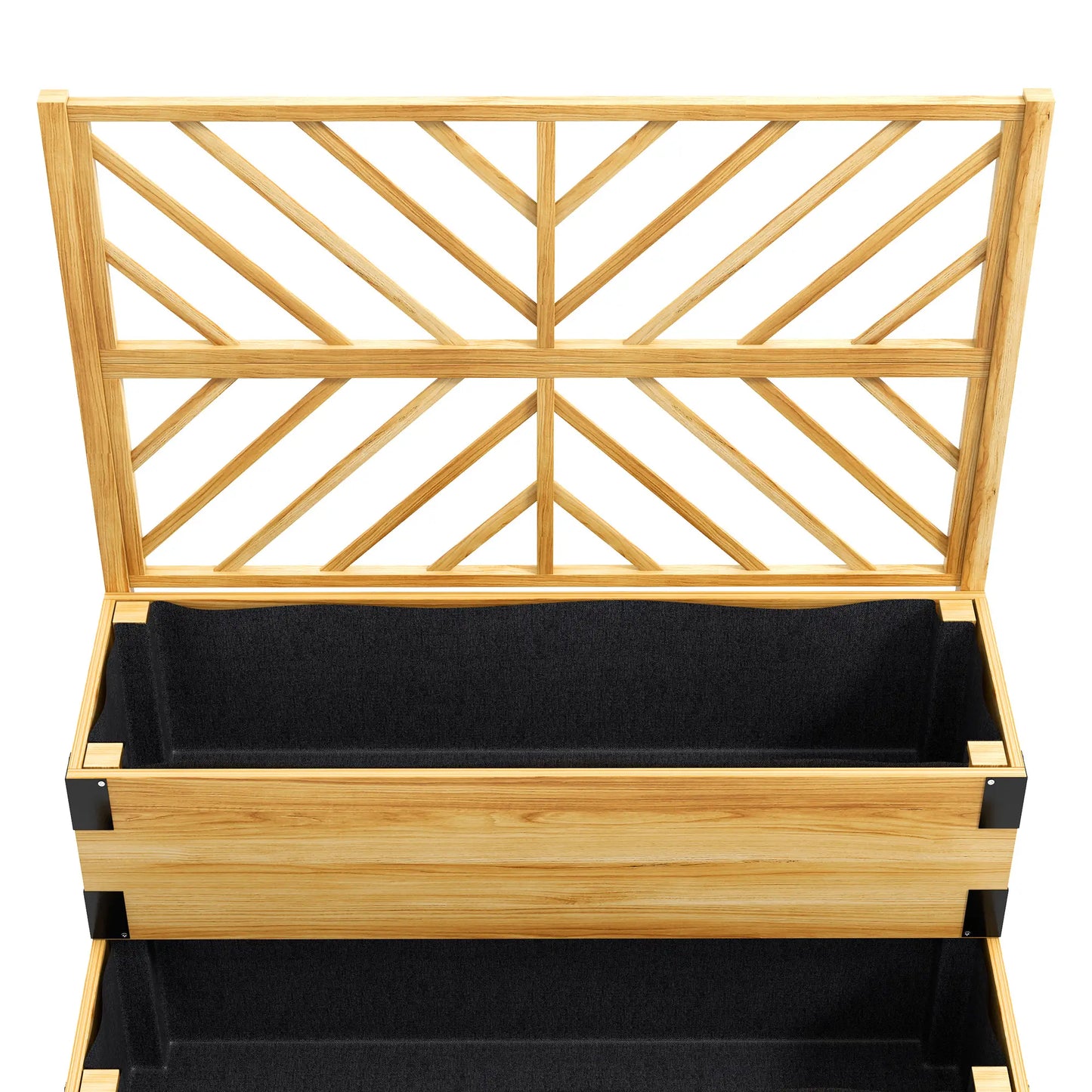 Raised Garden Bed With Trellis, 2 Tier Wooden Elevated Planter Box Elevated Garden Beds at Gallery Canada