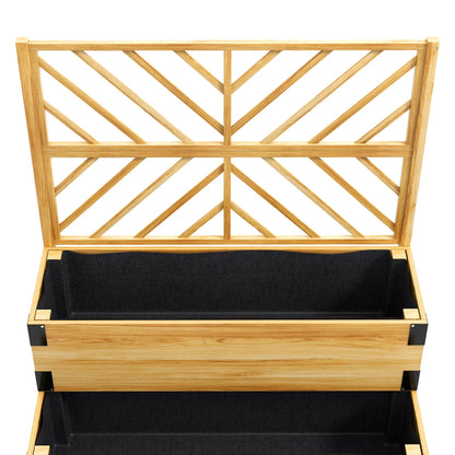 Raised Garden Bed With Trellis, 2 Tier Wooden Elevated Planter Box Elevated Garden Beds at Gallery Canada