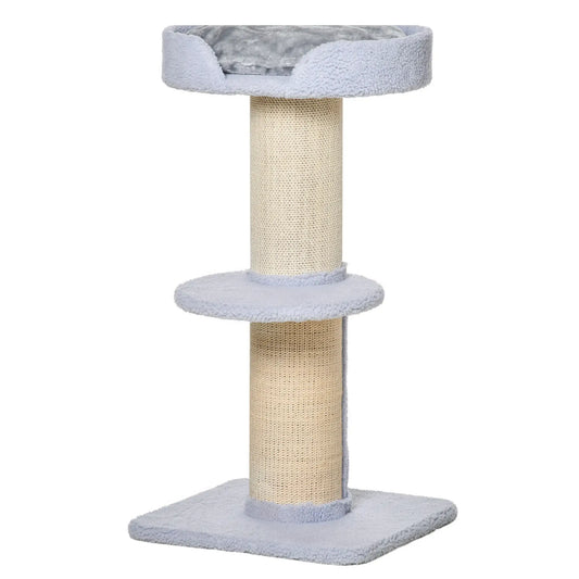 Cat Tree with Scratching Post, Bed, Cushion, Perch, 18" x 18" x 36", Light Blue Cat Trees Light Blue at Gallery Canada