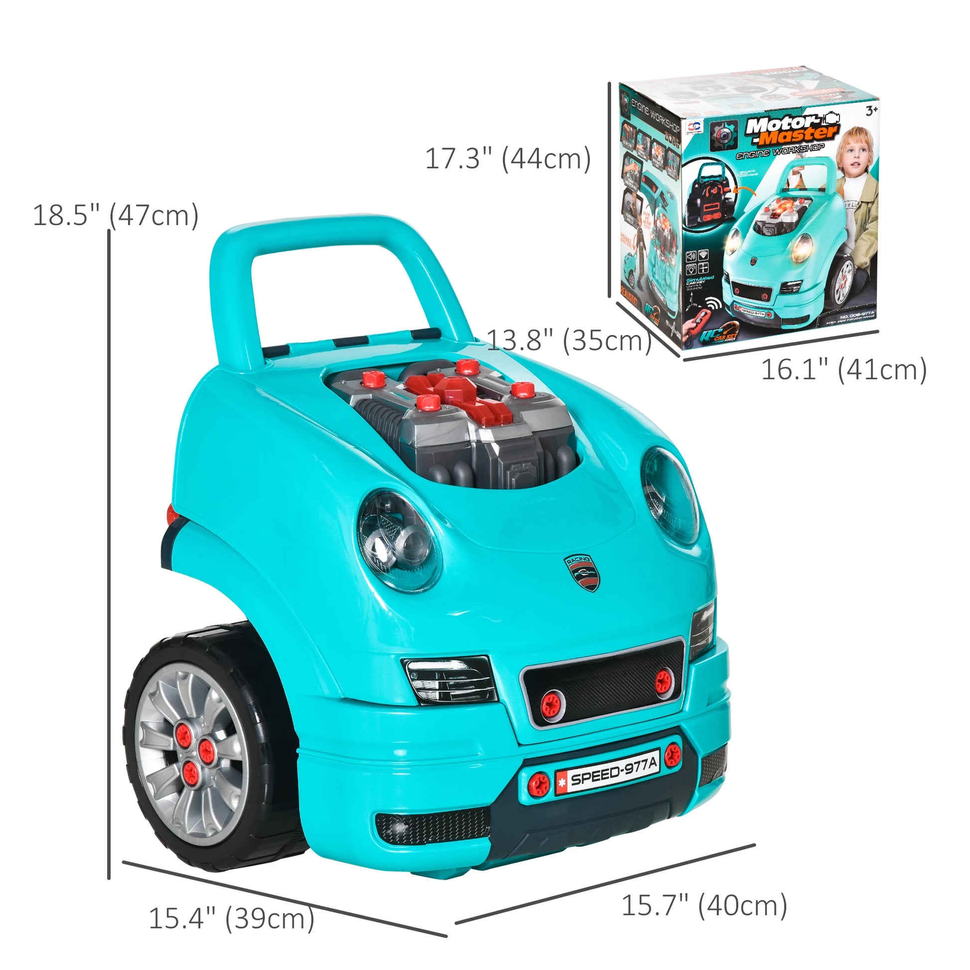 Kids Truck Engine Toy Set, Car Service Play Set, Teal Workbench Toy Sets at Gallery Canada