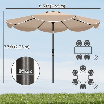 9' x 9' Round Market Umbrella, Tilt Crank Patio, Khaki Sun Umbrellas at Gallery Canada