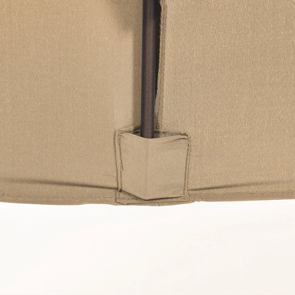 6.5x10ft Rectangle Patio Umbrella, Aluminum Frame, Crank Handle, Tan Sun Umbrellas at Gallery Canada