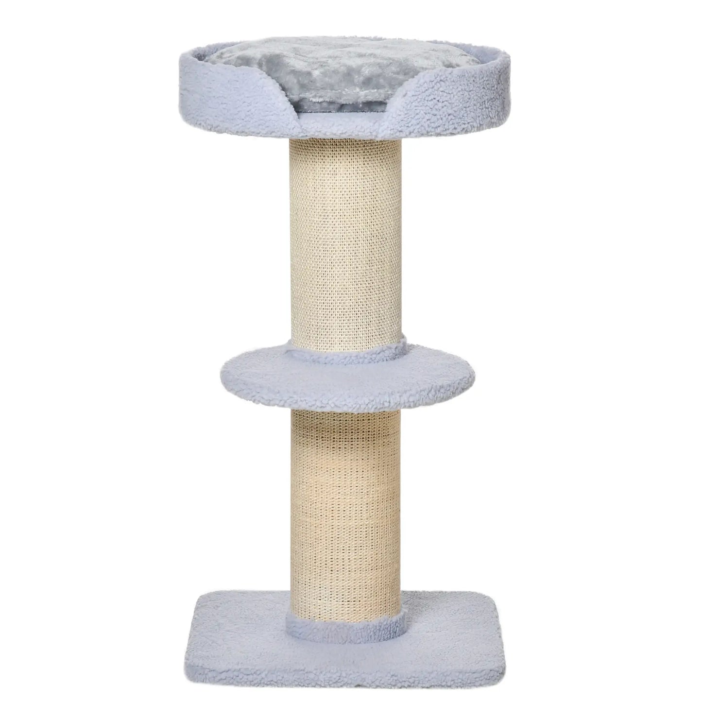 Cat Tree with Scratching Post, Bed, Cushion, Perch, 18" x 18" x 36", Light Blue Cat Trees at Gallery Canada
