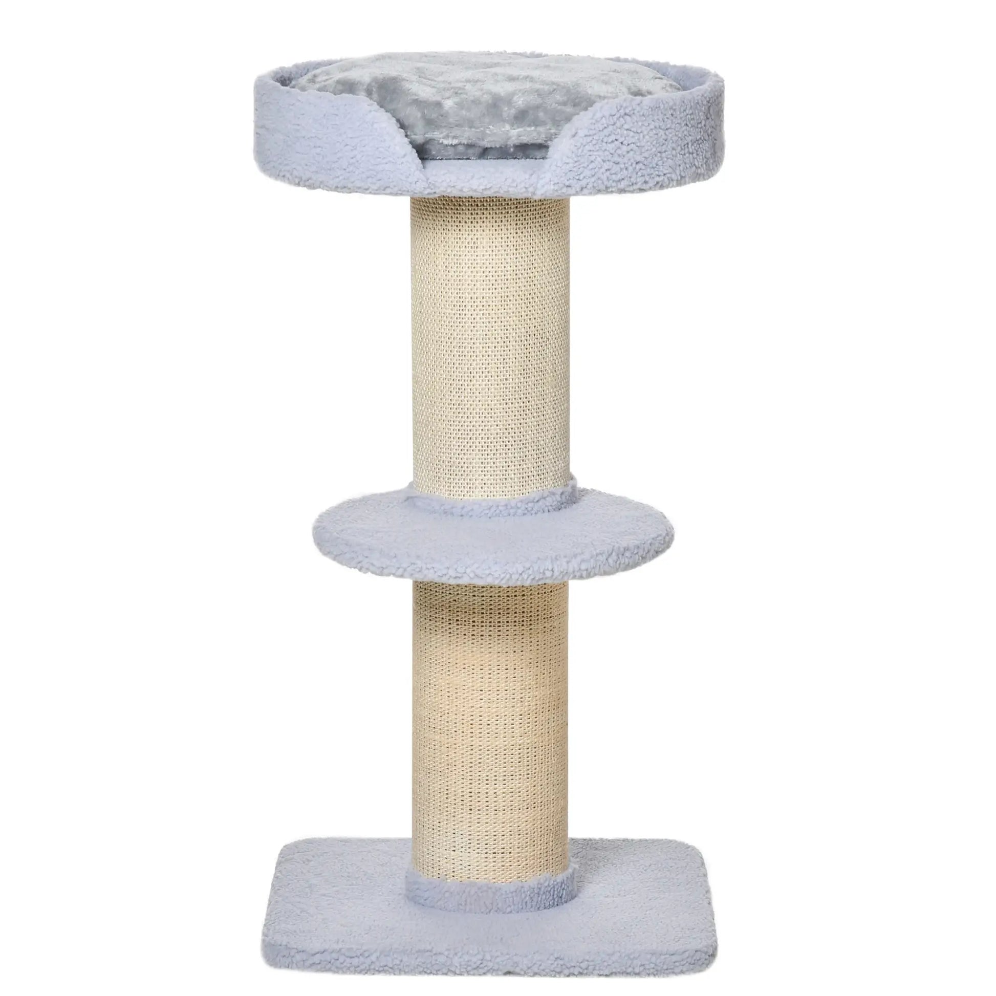 Cat Tree with Scratching Post, Bed, Cushion, Perch, 18" x 18" x 36", Light Blue Cat Trees at Gallery Canada