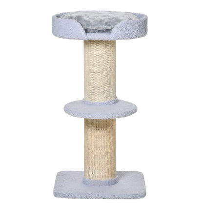 Cat Tree with Scratching Post, Bed, Cushion, Perch, 18" x 18" x 36", Light Blue Cat Trees at Gallery Canada