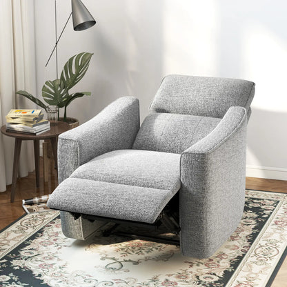 Power Recliner Chair, Linen Fabric, USB Ports, Footrest, Grey Sofas & Reclining Chairs at Gallery Canada