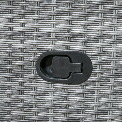 Outdoor Recliner Chair, Adjustable Backrest, Cushion, Side Tray, Dark Blue Wicker Chaise Loungers at Gallery Canada