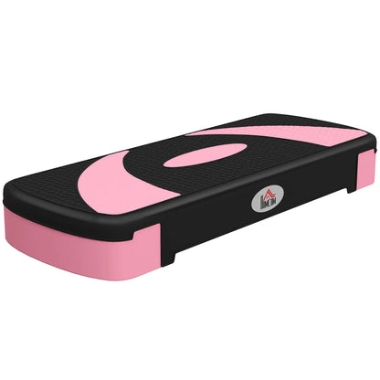 Adjustable Aerobic Stepper, Exercise Platform, 4"-6"-8", Pink Aerobic Equipment Pink, Black at Gallery Canada