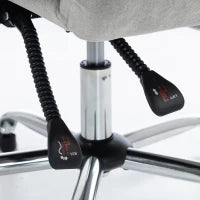Cross Legged Office Chair, Flip Armrests, Footrest, Light Grey