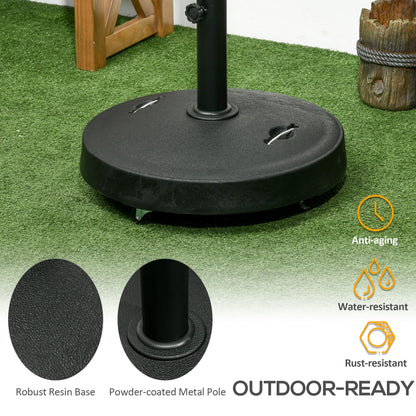 Heavy Duty Patio Umbrella Stand with Wheels, 51lb, Black Umbrella Bases at Gallery Canada