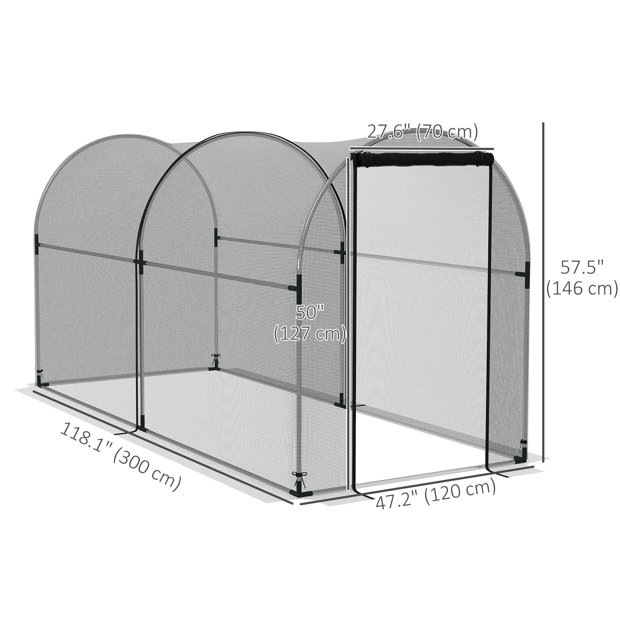 9.8' x 3.9' Crop Cage, Mesh Plant Protection Tent, Galvanised Steel Frame Greenhouses at Gallery Canada