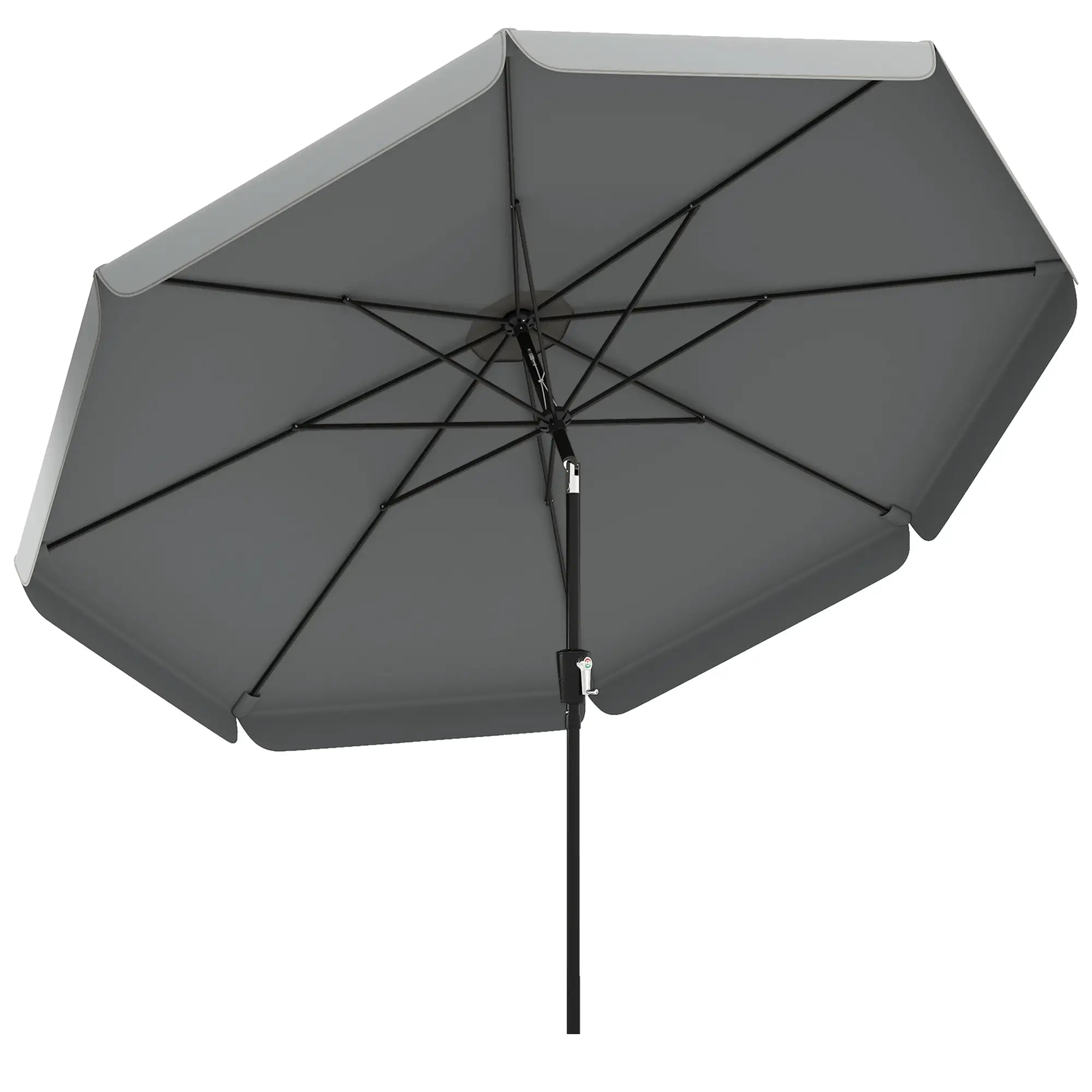 10 ft Outdoor Patio Umbrella, Push Button Tilt, Crank, Dark Grey Sun Umbrellas at Gallery Canada
