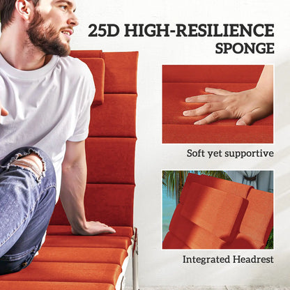 2PCs Patio Chaise Lounge Cushions, Foldable, UPF50+ 230gsm Olefin, 80" x 26", Wine Red Patio Chair Cushions at Gallery Canada