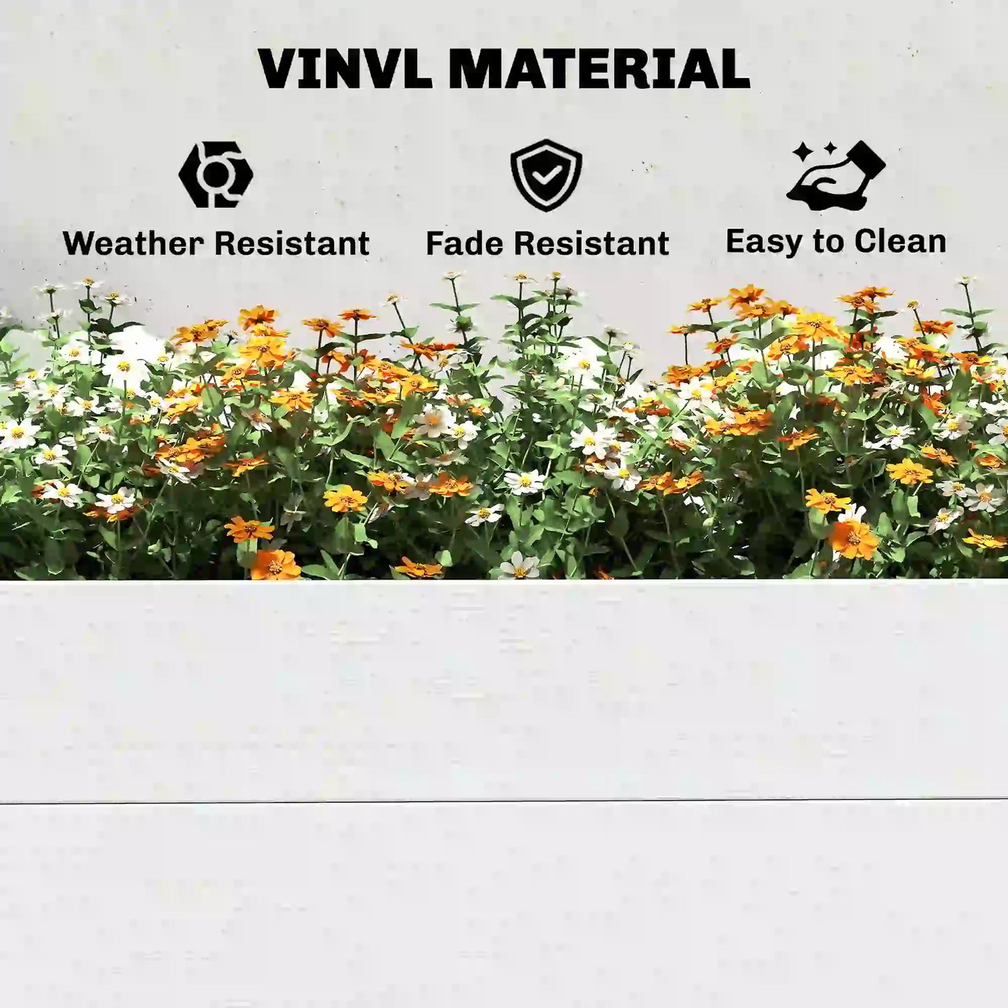 Vinyl Raised Garden Bed Kit, 6.5 x 3 x 1ft, White Raised Garden Beds at Gallery Canada