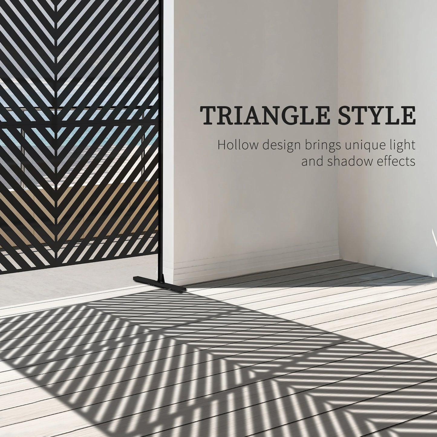 6.5FT Metal Privacy Screen, Triangle Style, Black Side Awnings at Gallery Canada