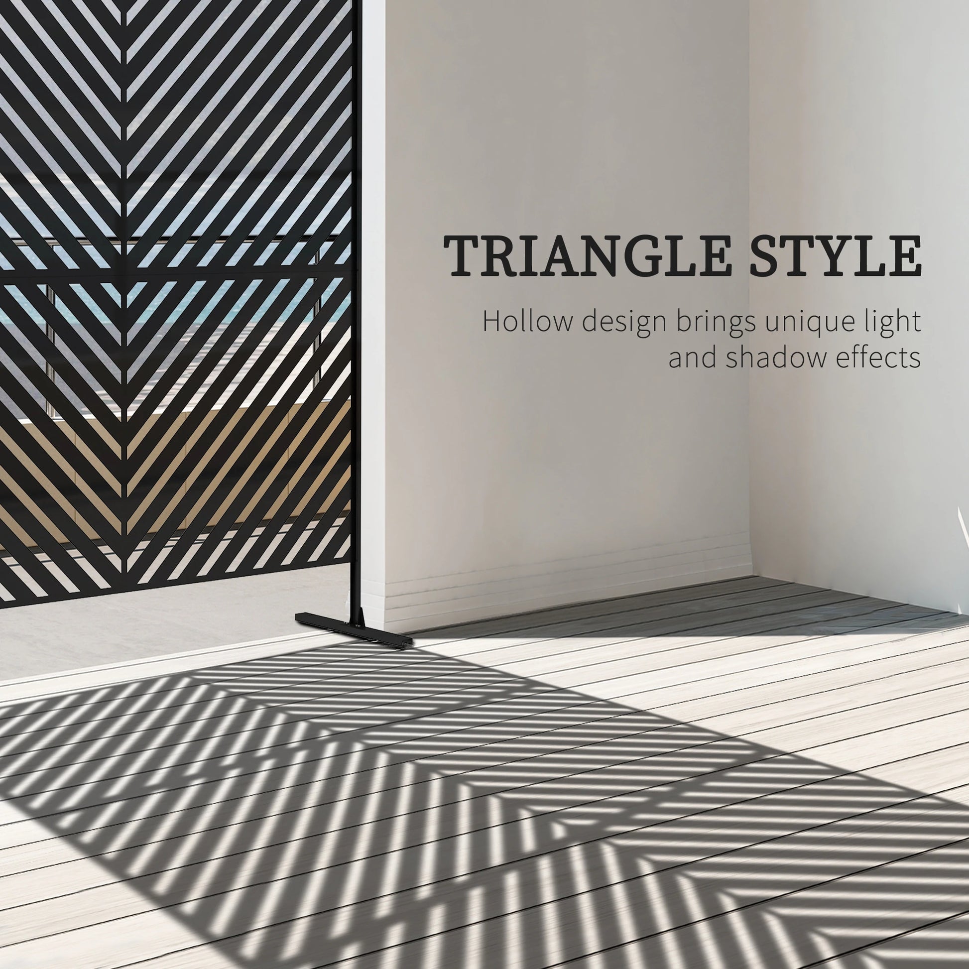 6.5FT Metal Privacy Screen, Triangle Style, Black Side Awnings at Gallery Canada