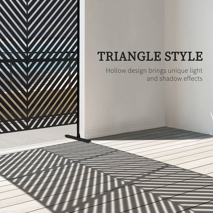 6.5FT Metal Privacy Screen, Triangle Style, Black Side Awnings at Gallery Canada