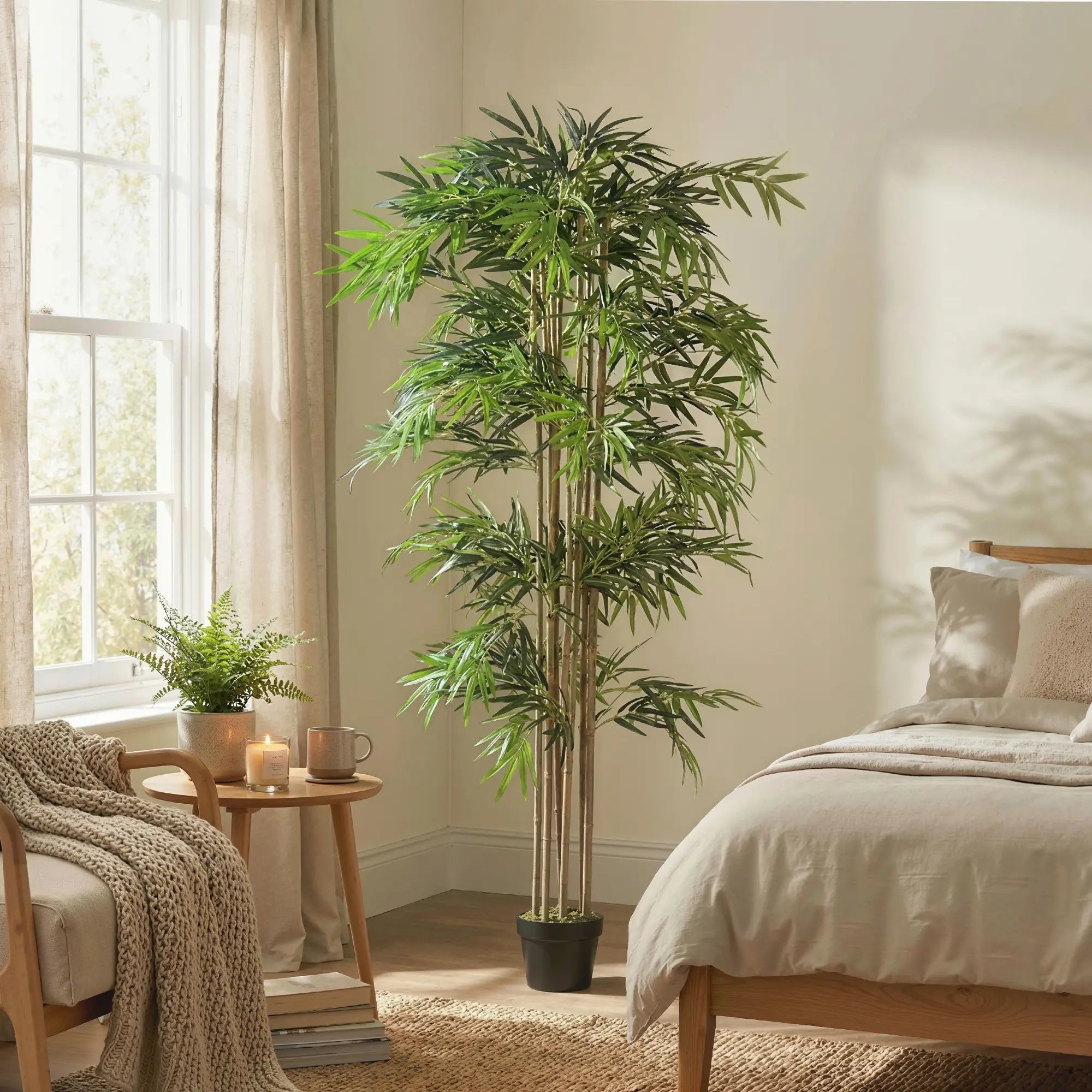 6FT Artificial Bamboo Tree, Fake Plant, 1530 Leaves, Green Artificial Trees at Gallery Canada