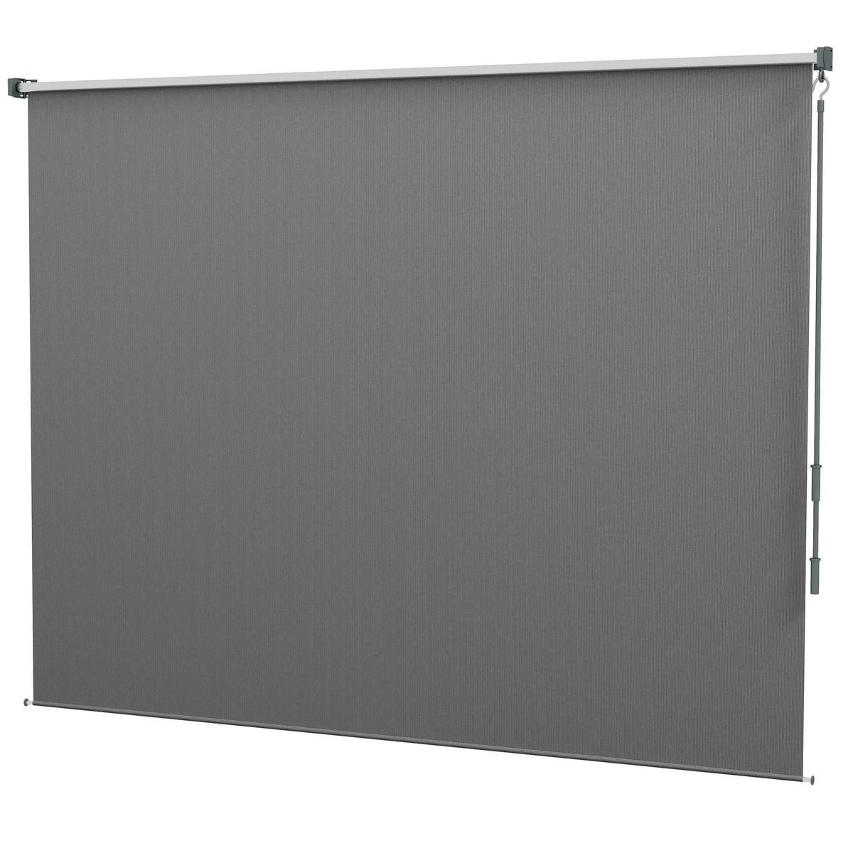 8' x 6' Outdoor Roller Shades, Cordless Patio Door Blinds, Light Grey Side Awnings Light Grey at Gallery Canada