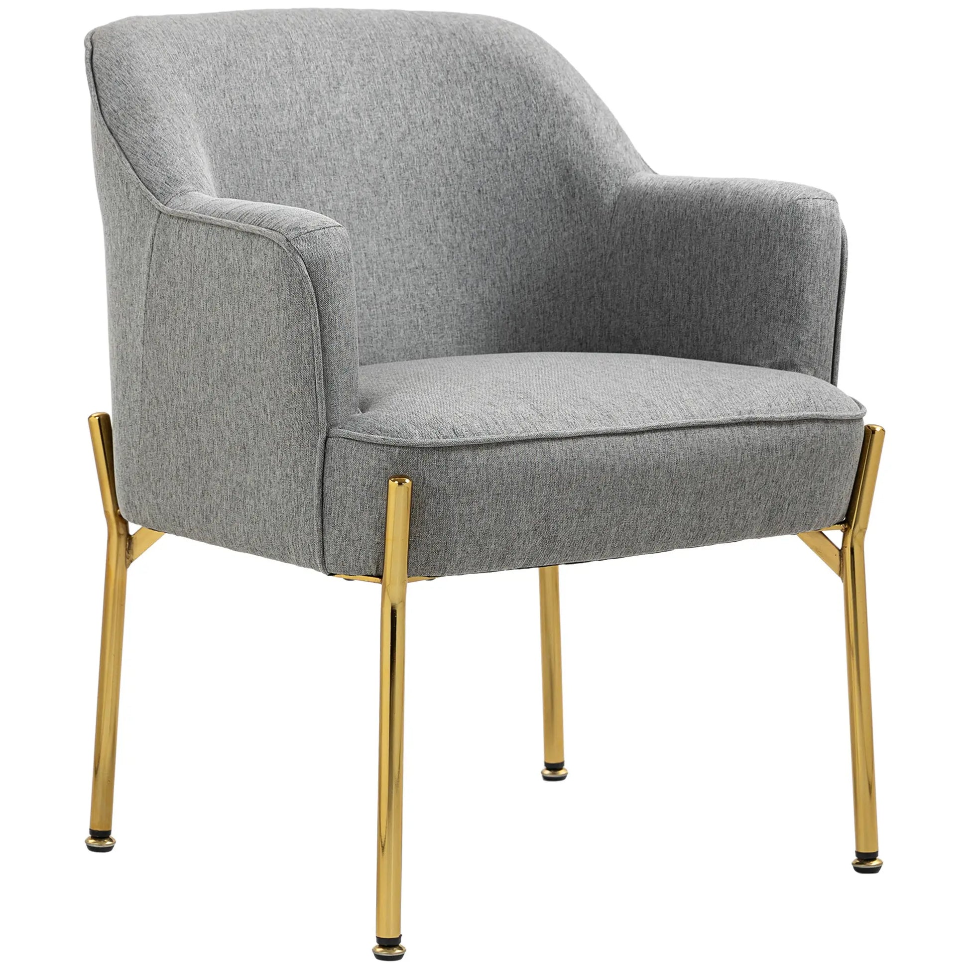 Modern Fabric Armchair, Metal Legs, Living Room, Bedroom, Home Office, Grey Sofas & Reclining Chairs Grey at Gallery Canada