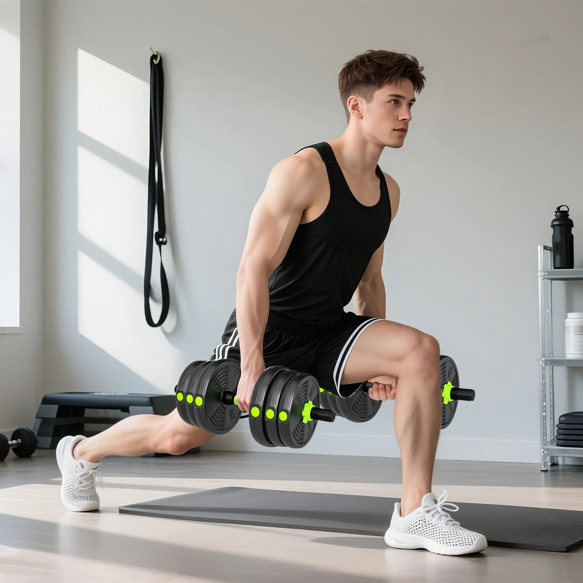 Adjustable Dumbbell Set, 3 in 1 Weights, 44lb with Connector and Grip Dumbbells & Barbells at Gallery Canada