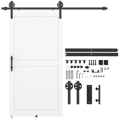 42inx84in Barn Door, 7FT Sliding Hardware Kit, White Door Hardware at Gallery Canada