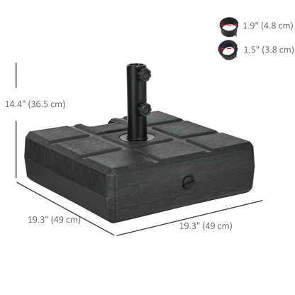 Umbrella Stand, 1.2", 1.5" or 1.9" Poles, Fillable Base, Black Umbrella Bases at Gallery Canada
