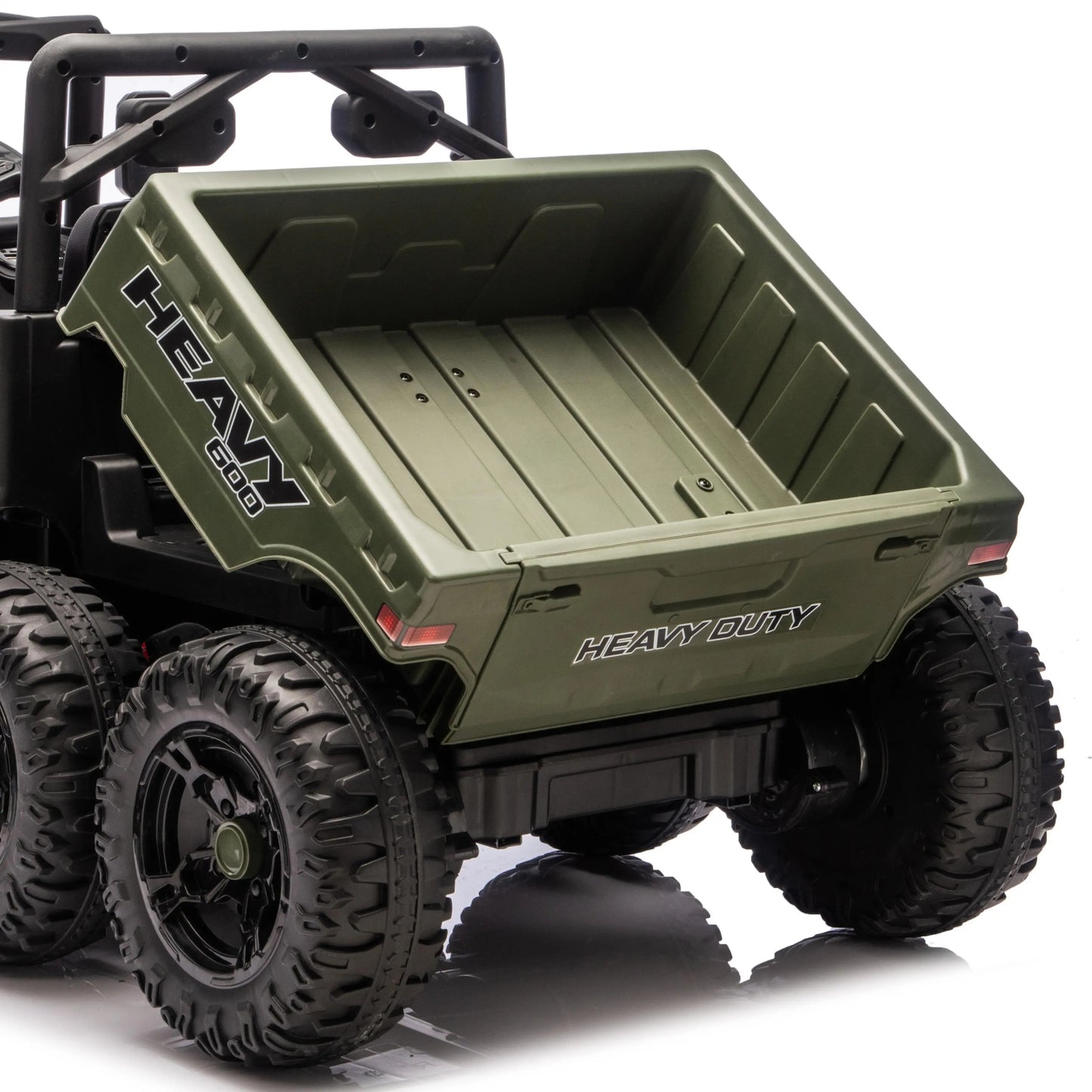 24V 4WD Kids Ride On Truck, 6 Wheels, 2 Seater, Remote, Dump Bed, Green Electric Toy Cars at Gallery Canada