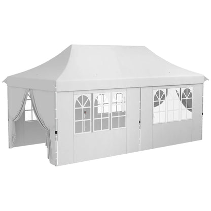 20x10 Pop Up Canopy, 6 Removable Sidewalls, Carry Bag, White Pop Up Canopies White at Gallery Canada