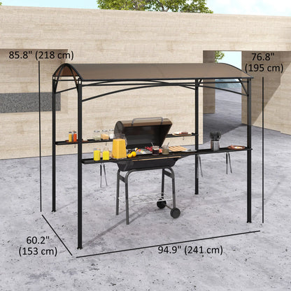 8' x 5' Hardtop Grill Gazebo, PC Board Roof, 2 Shelves, 10 Hooks BBQ Grill Gazebos at Gallery Canada