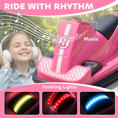 Bumper Car For Kids, 6V Battery Powered, 360 Degree Spin, Dual Motors, Pink Electric Toy Cars at Gallery Canada